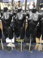 Lot 230 - THREE HALF BODY FEMALE MANNEQUINS on stands