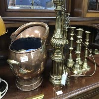 Lot 311 - LOT OF BRASS AND COPPER WARE including coal...