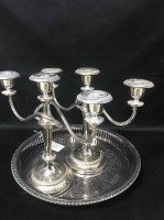 Lot 360 - LOT OF SILVER PLATED WARE including candelabra,...