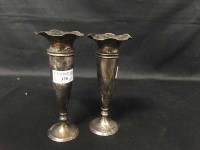 Lot 370 - PAIR OF SILVER SOLIFLEUR VASES