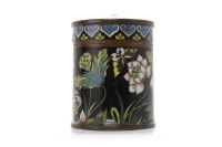 Lot 381 - 20TH CENTURY CHINESE CLOISONNE CYLINDRICAL JAR...