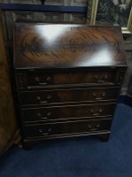 Lot 406 - REPRODUCTION MAHOGANY WRITING BUREAU