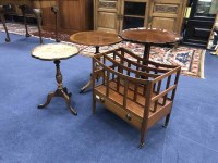 Lot 407 - REPRODUCTION MAHOGANY CANTERBURY along with...