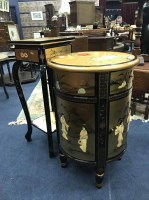 Lot 417 - GILT WOOD CYLINDRICAL CUPBOARD AND PLANT STAND