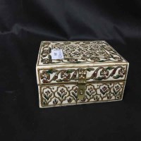 Lot 436 - INDIAN BONE BOX along with an Indian chess...