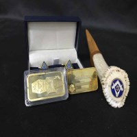 Lot 450 - LOT OF COLLECTABLES including Masonic ingots...