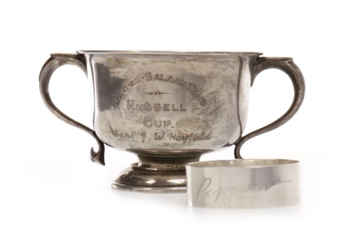 Lot 810 - GEORGE V SILVER TWIN HANDLED TROPHY CUP maker...
