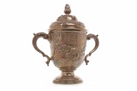 Lot 834 - GEORGE II SILVER TROPHY CUP AND COVER maker...