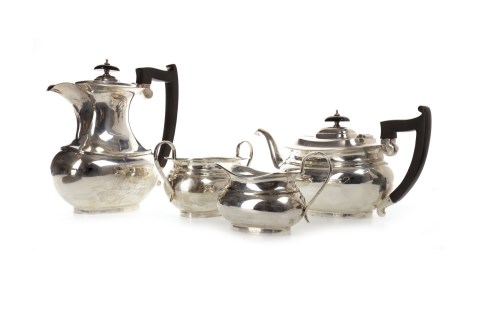 Lot 856 - GEORGE V SILVER FOUR PIECE TEA AND COFFEE...