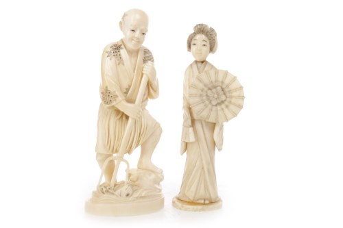 Lot 1003 - TWO EARLY 20TH CENTURY JAPANESE IVORY CARVINGS...