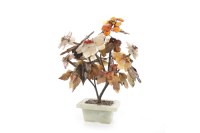Lot 1030 - 20TH CENTURY CHINESE HARDSTONE TREE with...