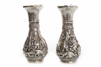 Lot 1088 - PAIR OF EARLY 20TH CENTURY INDIAN WHITE METAL...