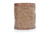 Lot 1099 - 20TH CENTURY CHINESE CARVED BAMBOO BRUSH POT...