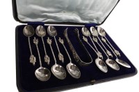 Lot 1120 - SET OF TWELVE CHINESE SILVER TEASPOONS with...