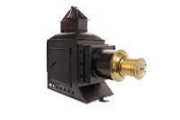Lot 1425 - VICTORIAN MAGIC LANTERN black lacquered and...