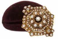 Lot 501 - LATE VICTORIAN DIAMOND AND PEARL BROOCH set...