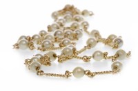 Lot 517 - NINE CARAT GOLD FAUX PEARL NECKLACE formed by...