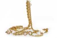 Lot 527 - NINE CARAT GOLD ROPETWIST CHAIN along with two...