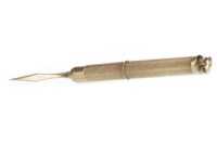 Lot 559 - NINE CARAT GOLD PROPELLING TOOTHPICK with...
