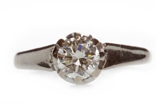 Lot 747 - DIAMOND SOLITAIRE RING with an eight claw set...