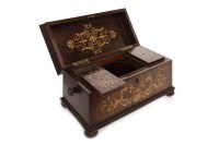 Lot 1610 - VICTORIAN ROSEWOOD SARCOPHAGUS TEA CADDY with...