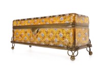 Lot 1708 - ATTRACTIVE MOSER AMBER GLASS JEWEL CASKET with...