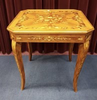 Lot 1709 - MODERN ITALIAN KINGWOOD AND FLORAL MARQUETRY...