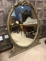 Lot 1744 - VICTORIAN UPRIGHT OVAL WALL MIRROR contained...