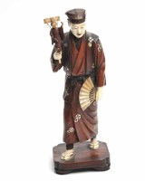 Lot 265 - JAPANESE MEIJI PERIOD CARVED WOOD AND IVORY...