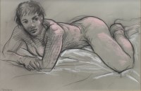 Lot 142 - * PETER HOWSON OBE, LIFE STUDY pastel on paper,...