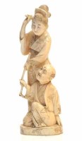 Lot 275 - LATE 19TH CENTURY JAPANESE IVORY FIGURE OF A...