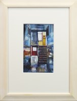 Lot 215 - BRYAN EVANS, REFLECTIONS IN RED watercolour on...