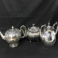 Lot 71 - VICOTRIAN SILVER PLATED THREE PIECE TEA...