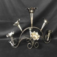 Lot 99 - DECORATIVE SILVER PLATED EPERGNE together with...