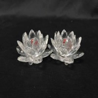 Lot 120 - SWAROVSKI CRYSTAL SMALL WATERLILY CANDLE...