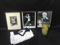 Lot 143 - TENNIS INTEREST: A SIGNED TENNIS BALL AND...