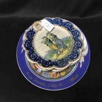 Lot 154 - TWO HR QUIMPER DECORATIVE WALL PLATES AND A...
