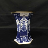 Lot 161 - ROYAL CROWN DERBY BLUE AND WHITE VASE