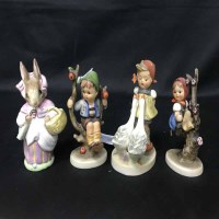 Lot 178 - THREE SMALL GOEBEL FIGURES together with...