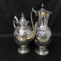 Lot 217 - VICTORIAN SILVER PLATED PART TEA SERVICE along...
