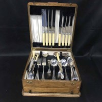 Lot 223 - CASE OF PLATED TABLE APPOINTMENTS