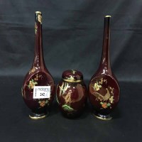 Lot 242 - TWO CARLTON WARE VASES together with three...