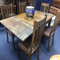 Lot 301 - OAK DROP LEAF DINING TABLE and five chairs