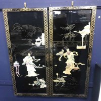 Lot 314 - TWO JAPANESE LAQUERED PANELS