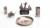 Lot 309 - FIVE SMALL CHINESE SILVER ITEMS comprising a...