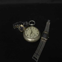 Lot 323 - CONTINENTAL RAILWAY MANS POCKET WATCH and a...