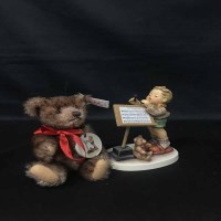 Lot 354 - M.J HUMMEL CERAMIC FIGURE AND STEIFF BEAR SET