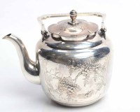 Lot 314 - JAPANESE WHITE METAL TEA POT likely silver,...