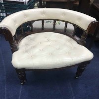 Lot 371 - VICTORIAN DRAWING ROOM ARMCHAIR