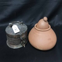 Lot 402 - EASTERN COPPER POT along with other Eastern...